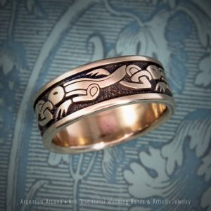 Bronze Ring with Medieval Anglo Saxon Dragon Design
